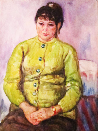 Шевченко Ю.А. "Женщина в салатной кофте" 1973