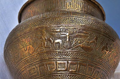 Чаша бронзовая  художественная чеканка. Египет. начало ХХ века