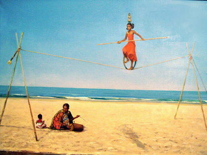 Самгинова Наталья " Бродячие артисты на пляже в Гоа. Индия" 2011 