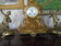Часы каминные, будуарные с птичкой ангелами и эмалью . Европа 19 век